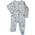 thumbnail image 1 of Wonder Nation Baby Boys or Girls Zip Front Footed Pajamas, Sizes Preemieie-6/9 Months, 1 of 3