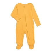 Wonder Nation Baby Boys or Girls Zip Front Footed Pajamas, Sizes Preemie-6/9 Months