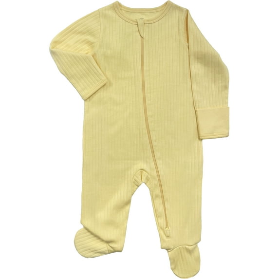 Wonder Nation Baby Boys or Girls Zip Front Footed Pajamas, Sizes Preemieie-6/9 Months