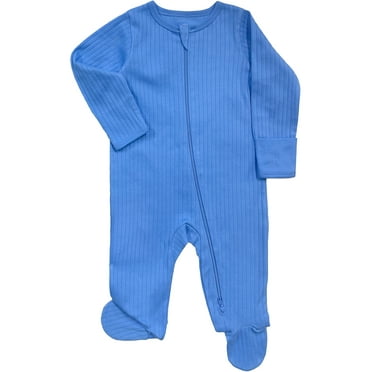Wonder Nation Baby Gender Neutral Zip Front Footed Sleep N Play Pajamas, Sizes Preemie-6/9 Months