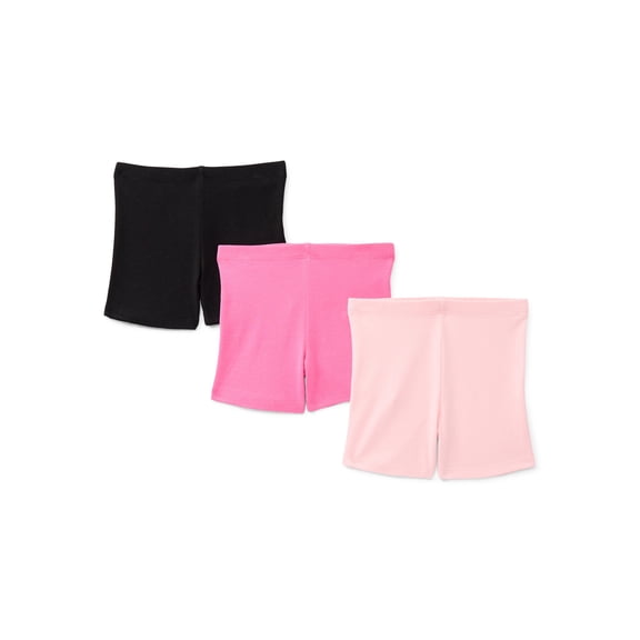 Wonder Nation Baby Girls Bike Shorts, 3-Pack, Sizes 0-24 Months