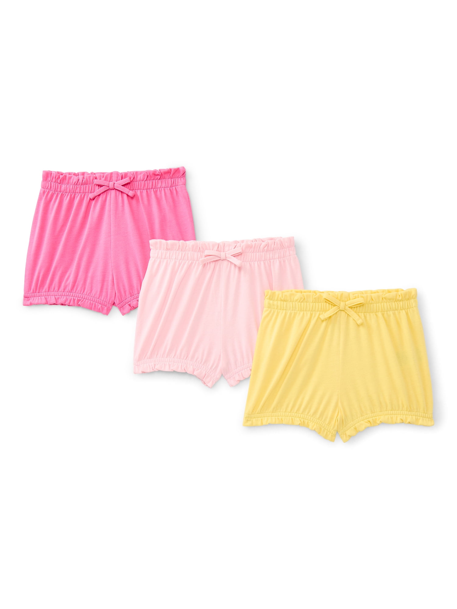 Wonder Nation Baby Girls Bubble Shorts, 3-Pack, Sizes 0-24 Months
