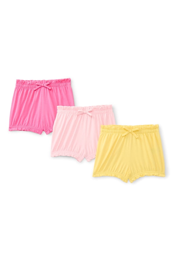 Baby Girls Bubble Shorts, 3-Pack, Sizes 0-24 Months