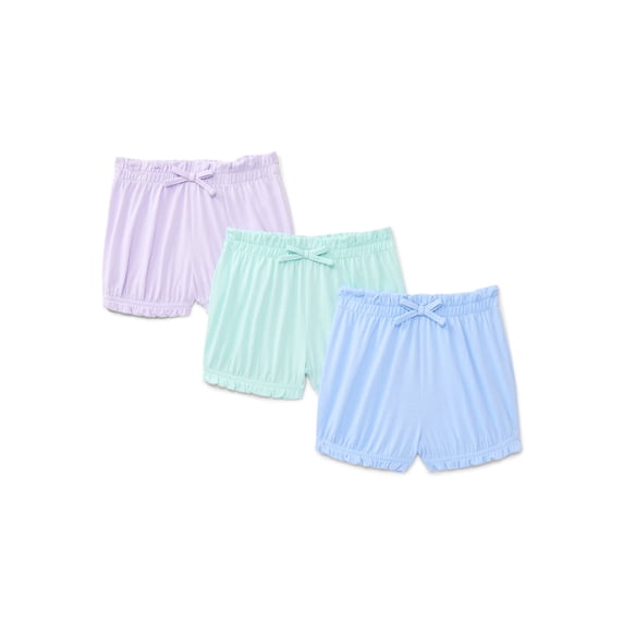 Wonder Nation Baby Girls Bubble Shorts, 3-Pack, Sizes 0-24 Months