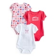 thumbnail image 1 of Wonder Nation Baby Girls Bodysuit with Short Sleeves, 3-Pack, Sizes 0M-24M, 1 of 4