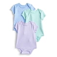 thumbnail image 1 of Wonder Nation Baby Girls Bodysuit with Short Sleeves, 3-Pack, Sizes 0M-24M, 1 of 4