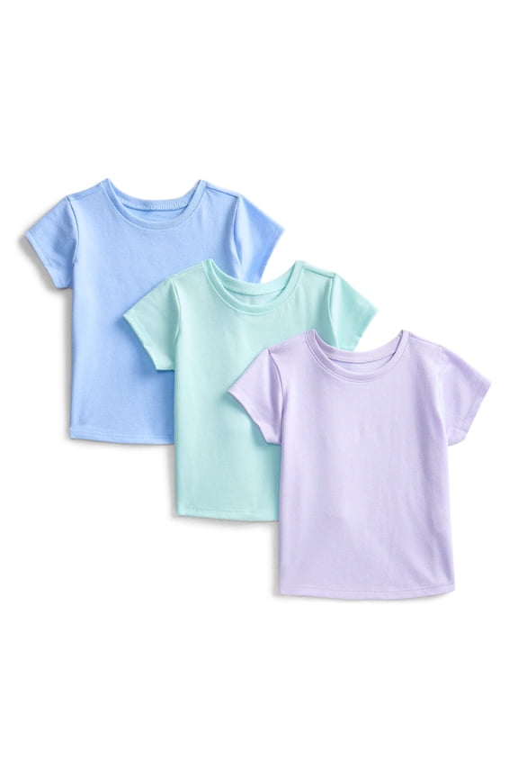 Baby Girls Short Sleeve Tees, 3-Pack, Sizes 0-24 Months