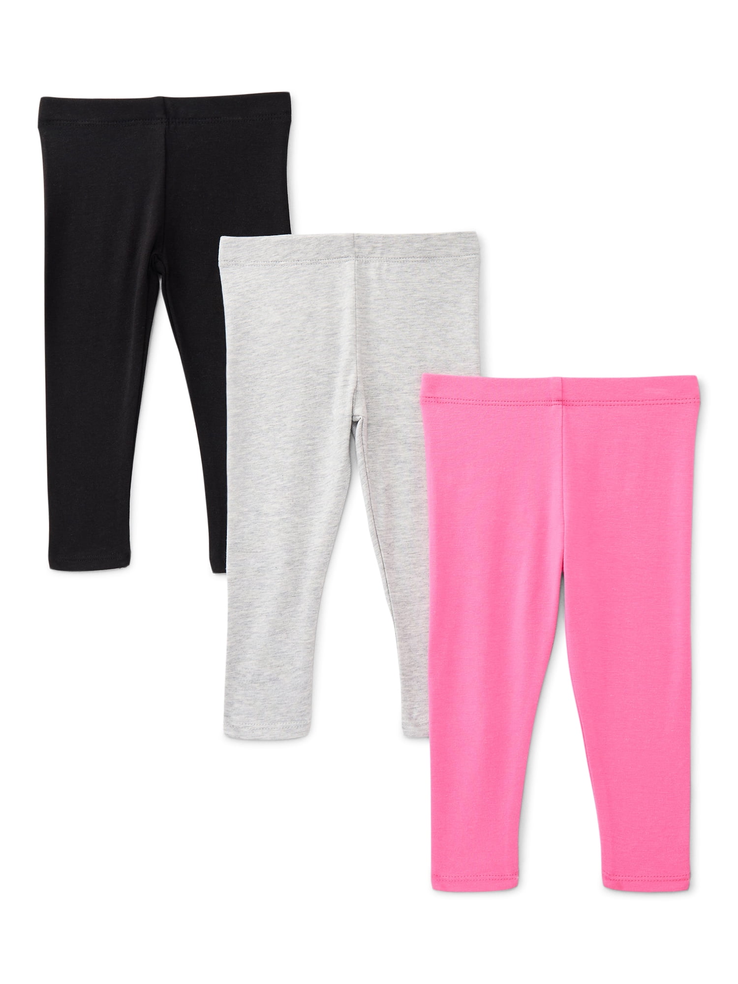 Wonder Nation Baby Girls Solid Leggings, 3-Pack, Sizes 0-24 Months