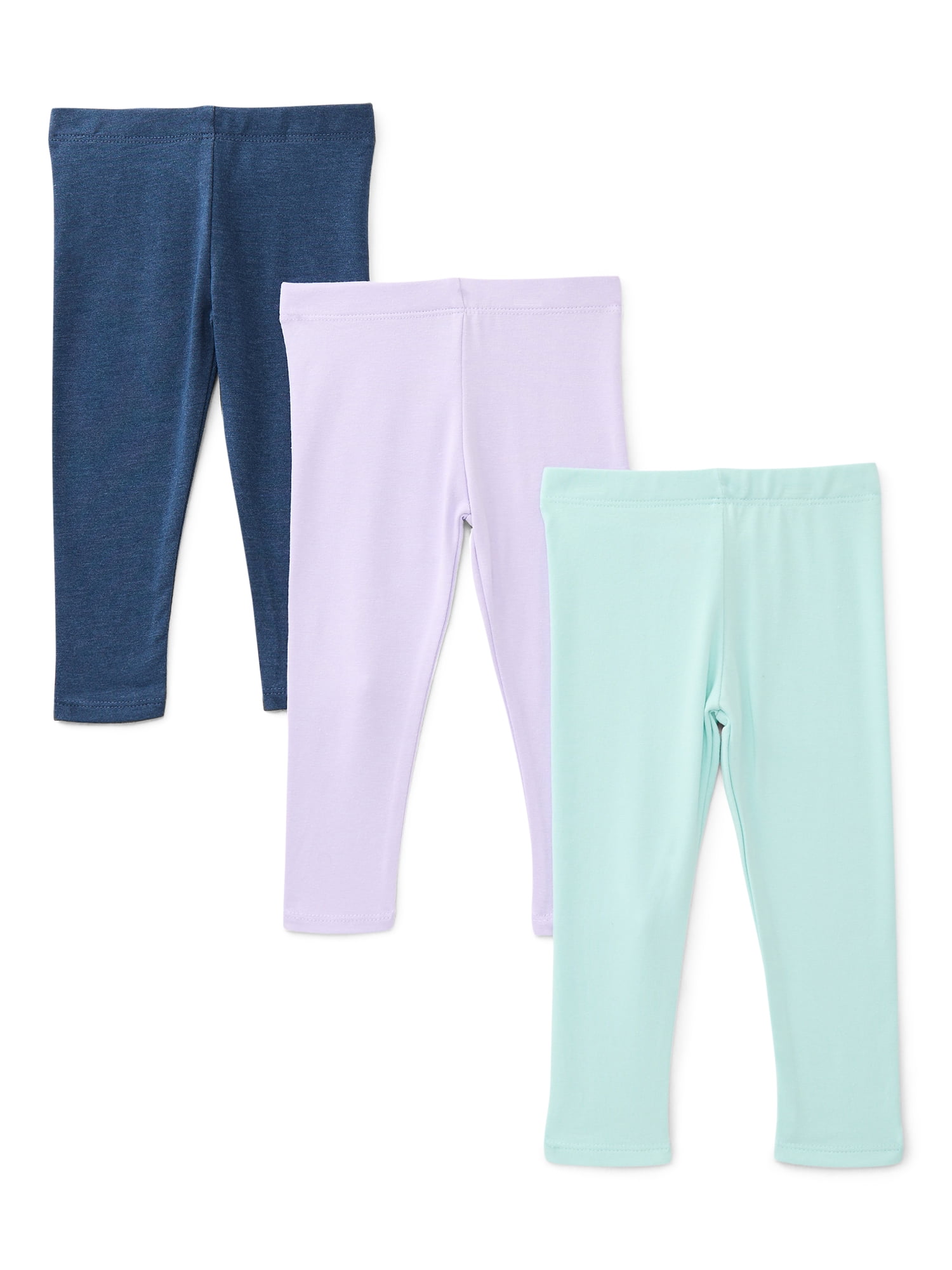 Wonder Nation Baby Girls Solid Leggings, 3-Pack, Sizes 0-24 Months