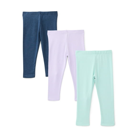 Wonder Nation Baby Girls Solid Leggings, 3-Pack, Sizes 0-24 Months