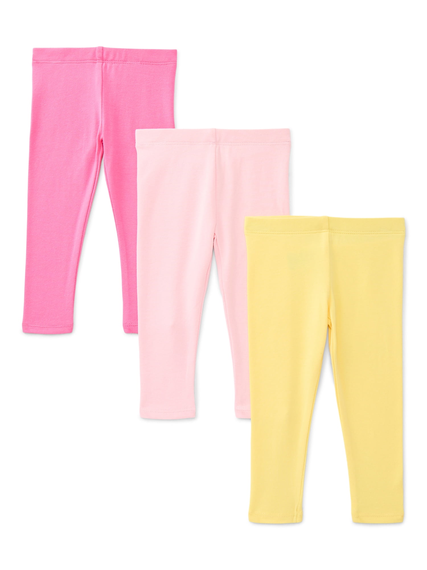 Wonder Nation Baby Girls Solid Leggings, 3-Pack, Sizes 0-24 Months