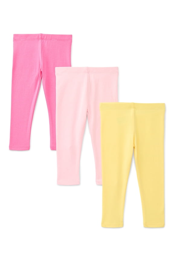 Baby Girls Solid Leggings, 3-Pack, Sizes 0-24 Months