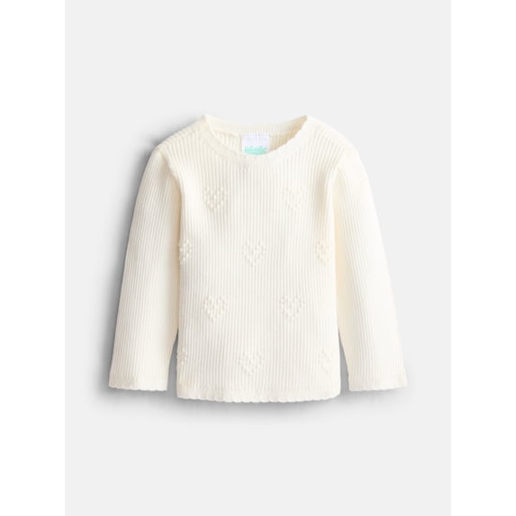 Wonder Nation Baby Girls Bobble Sweater with Long Sleeves, Sizes 0-24M