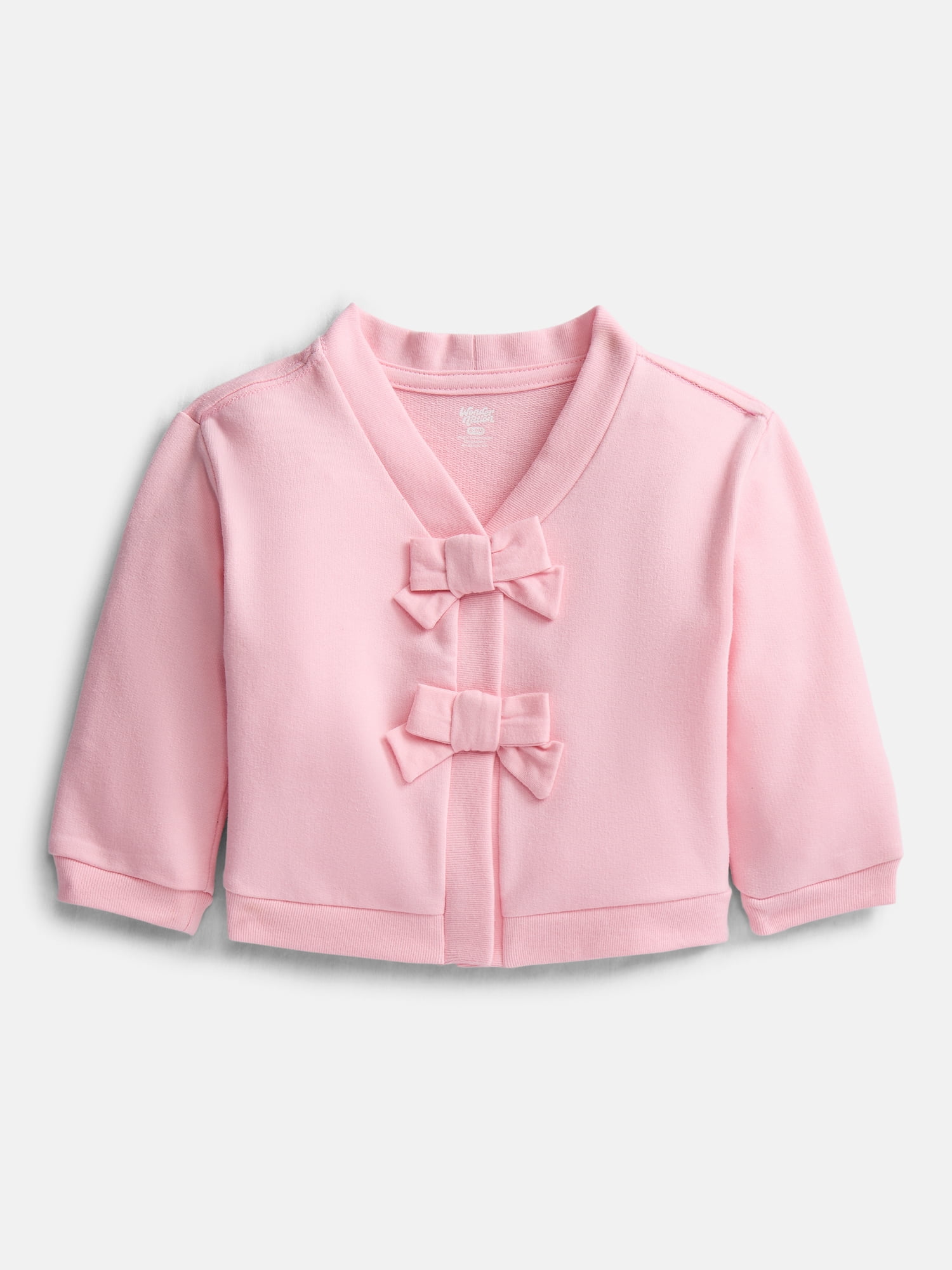 Wonder Nation Baby Girls' Bow Front Cardigan Sweater, Sizes 0M-24M
