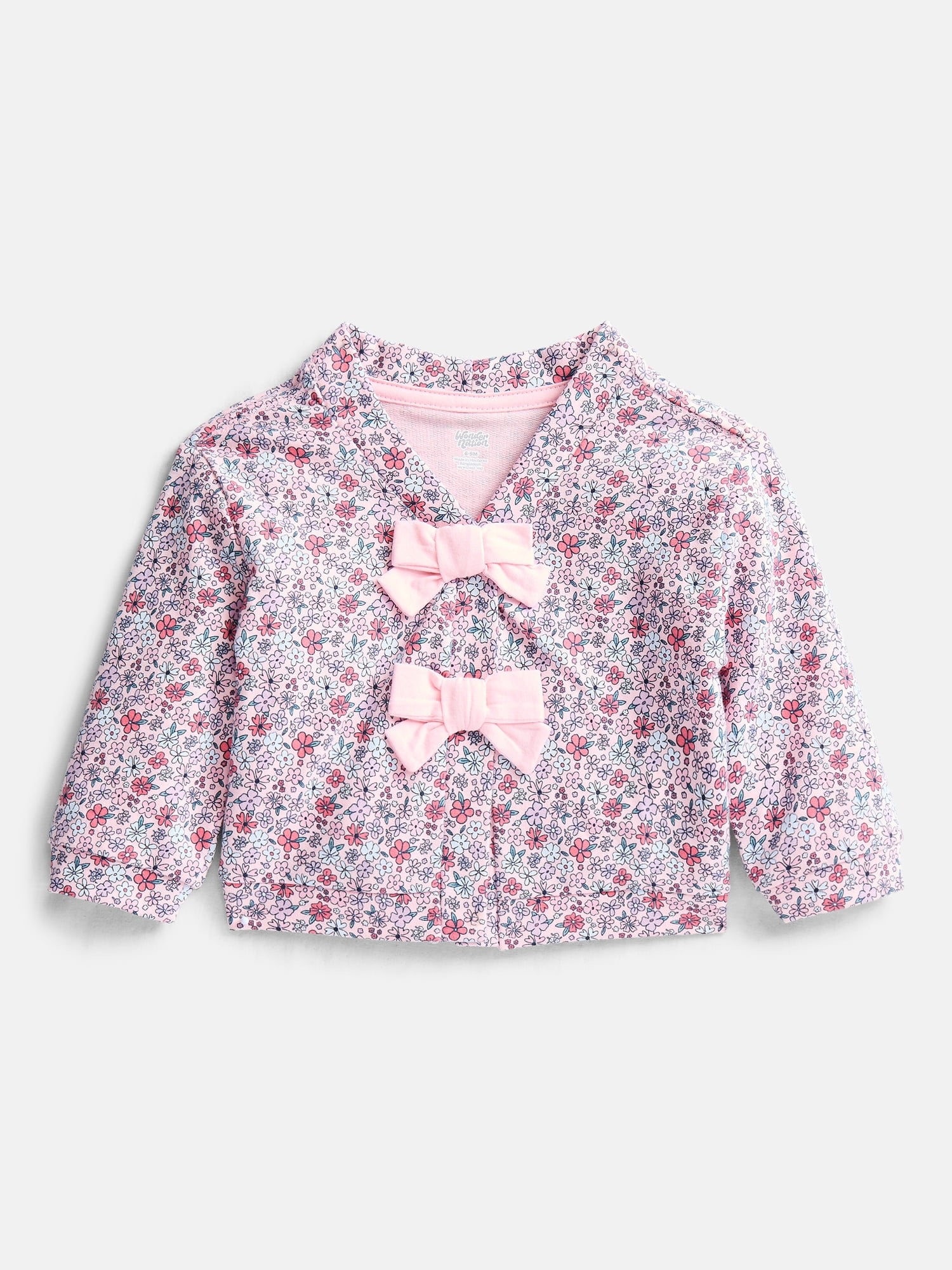 Wonder Nation Baby Girls' Bow Front Cardigan Sweater, Sizes 0M-24M