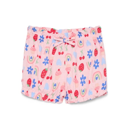 Wonder Nation Baby Girl Bubble Shorts, Pink Frost Multi Print, Sizes 0-24 Months