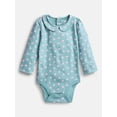 thumbnail image 1 of Wonder Nation Baby Girls Collared Bodysuit with Long Sleeves, Sizes 0-24 Months, 1 of 3