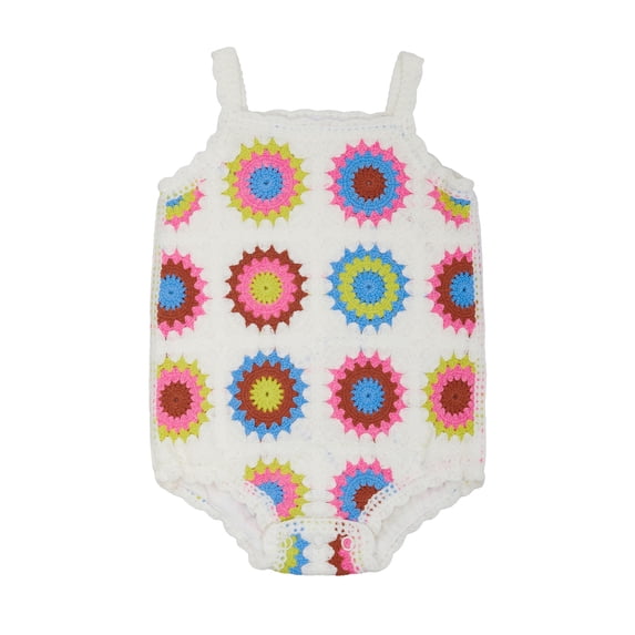 Wonder Nation Baby Girl Crochet Bubble Romper, Sizes 0-3M-24M