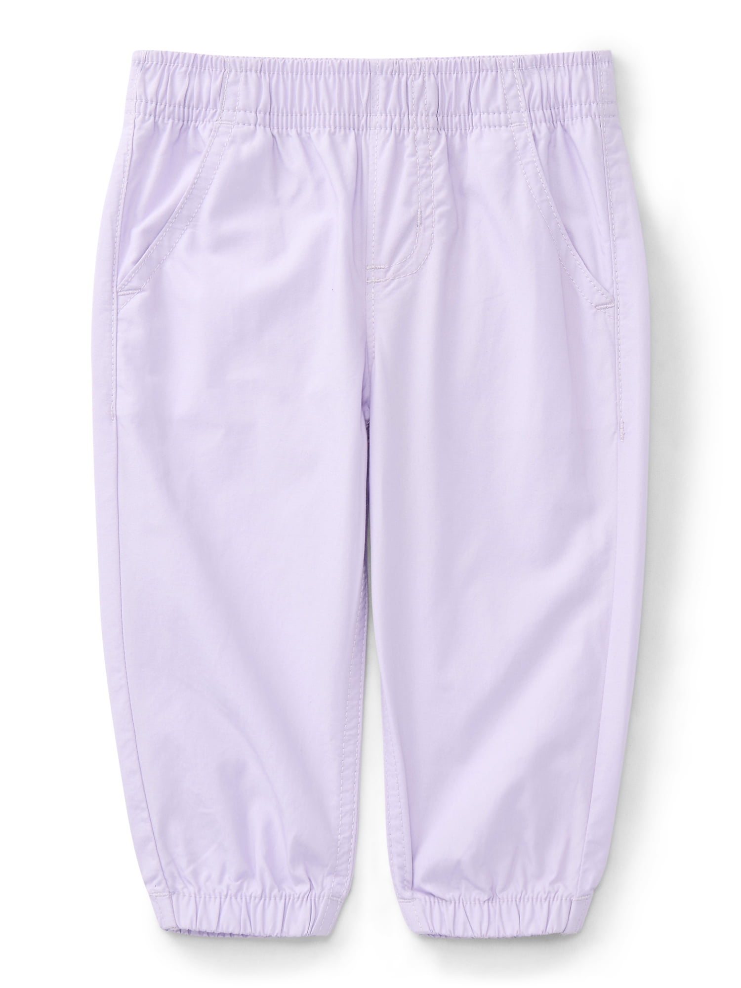 Wonder Nation Baby Girls Woven Cotton Jogger Pants, Sizes Newborn-24M