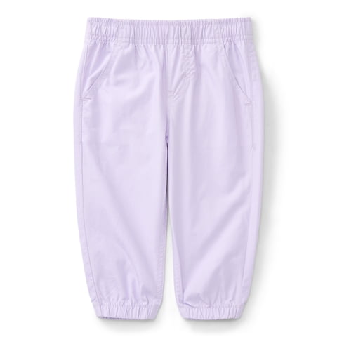 Baby Girls Woven Cotton Jogger Pants, Sizes Newborn-24M