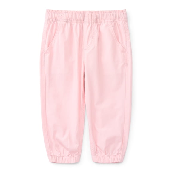 Wonder Nation Baby Girls Woven Cotton Jogger Pants, Sizes Newborn-24M