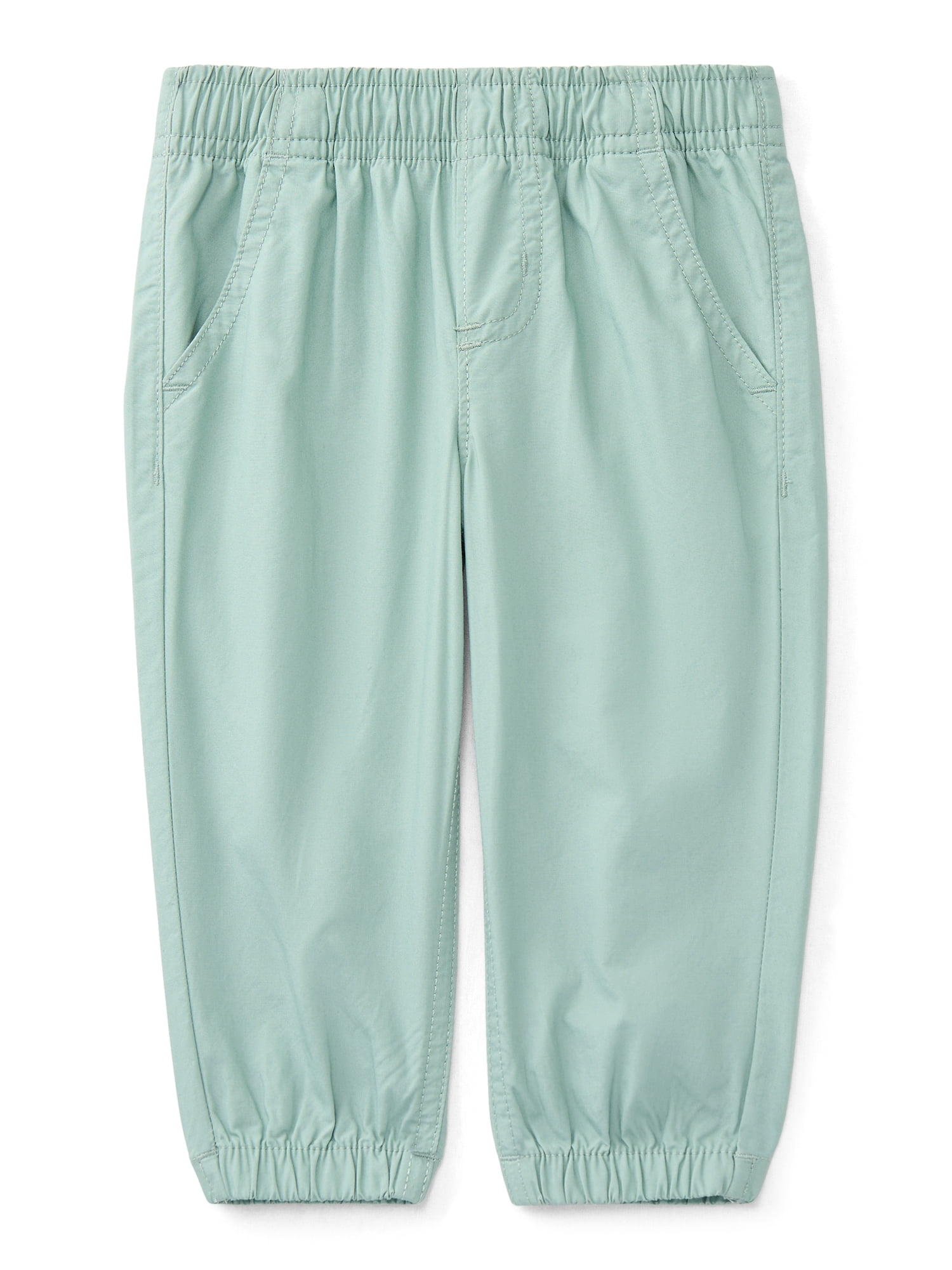 Wonder Nation Baby Girls Woven Cotton Jogger Pants, Sizes Newborn-24M