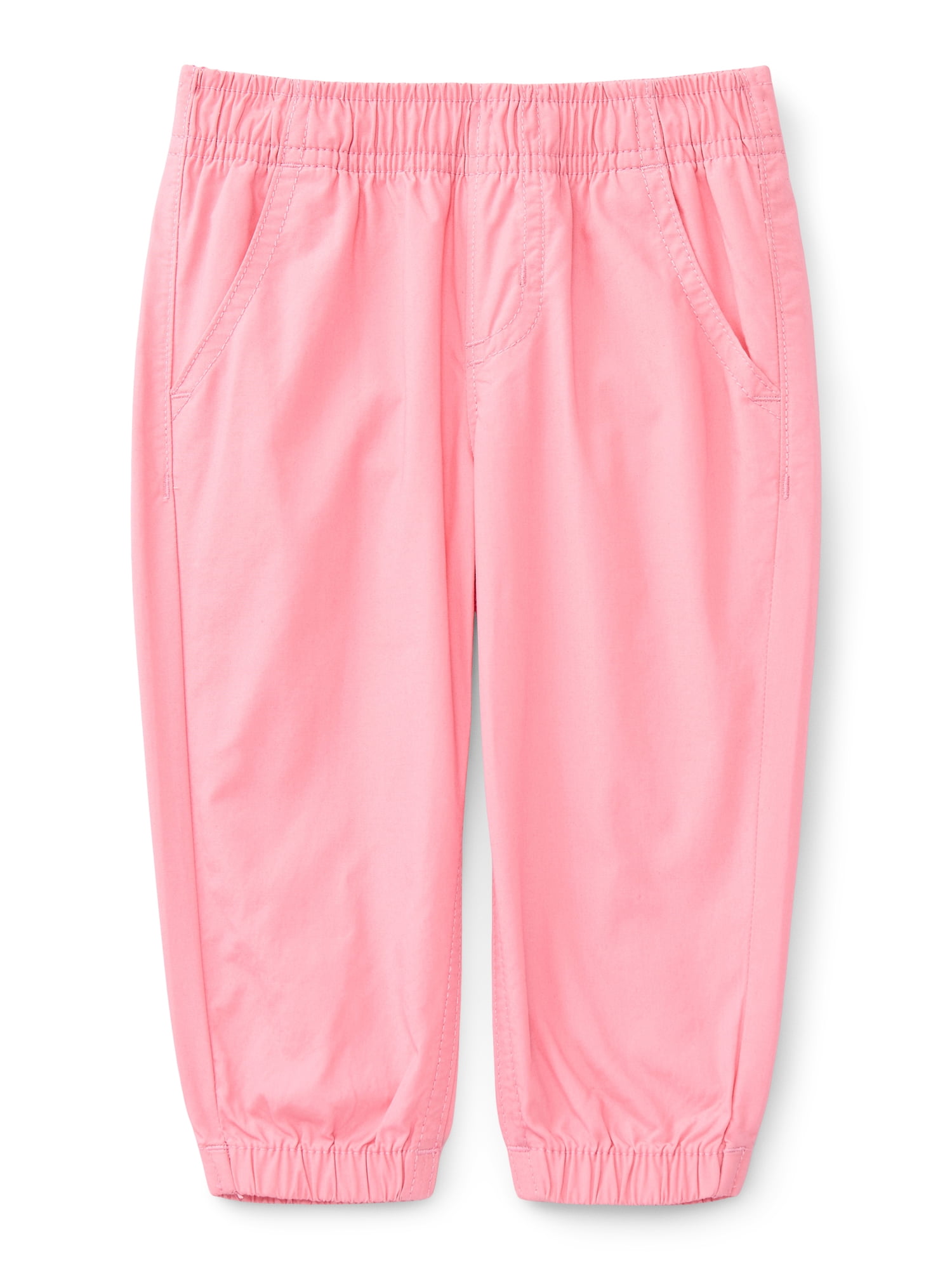 Wonder Nation Baby Girls Woven Cotton Jogger Pants, Sizes Newborn-24M