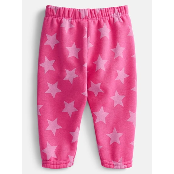 Wonder Nation Baby Girls' Fleece Jogger Pants, Sizes 6M-24M