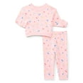 thumbnail image 1 of Wonder Nation Baby Girl Fleece Top & Pant, 2-piece Outfit Set, Sizes 6-24 Months, 1 of 3