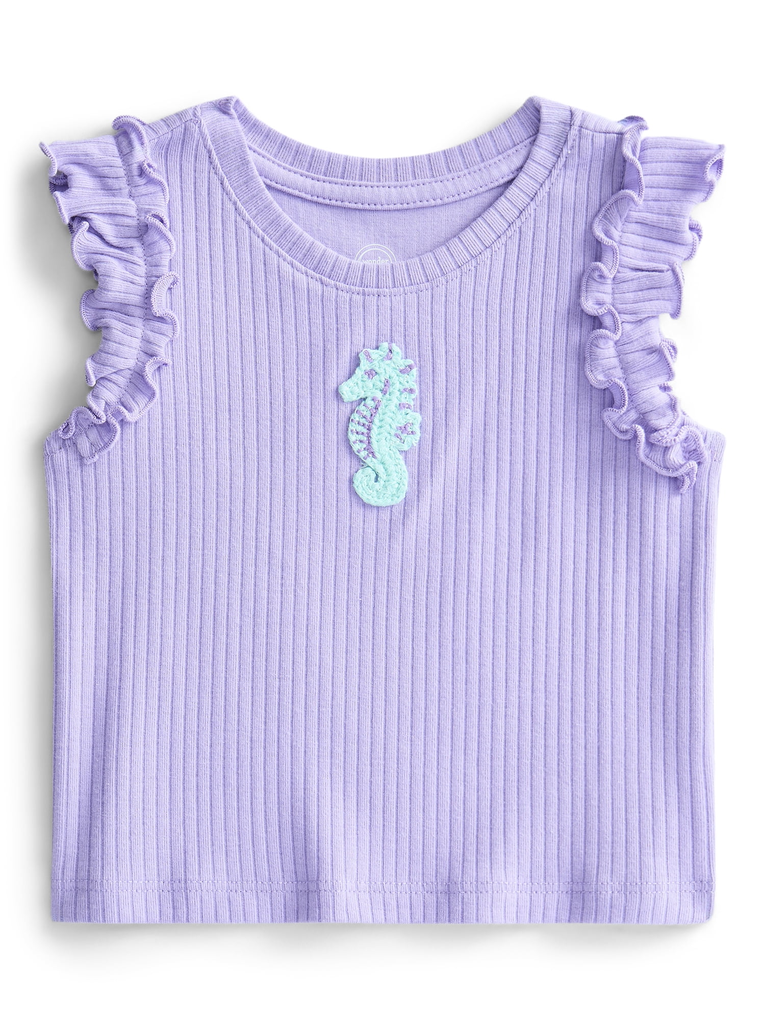 Wonder Nation Baby Girls Flutter Tee, Sizes 0M-24M