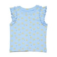 thumbnail image 1 of Wonder Nation Baby Girls Tee with Flutter Sleeves, Sizes 0-24 Months, 1 of 3