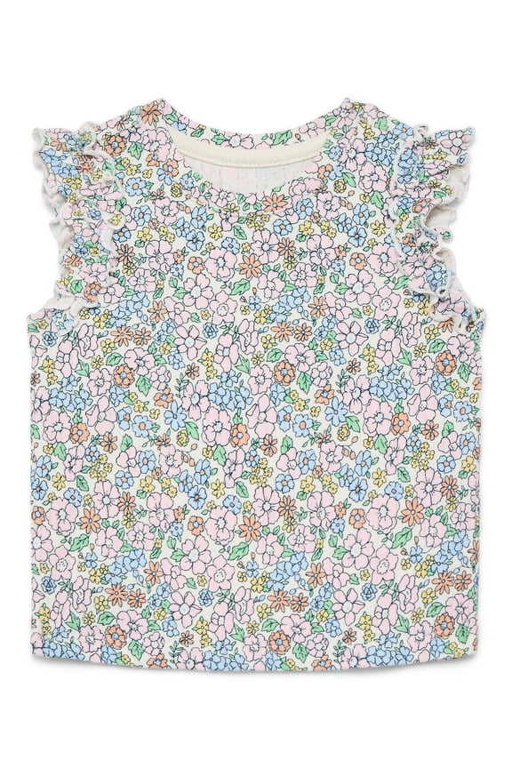 Baby Girls Tee with Flutter Sleeves, Sizes 0-24 Months