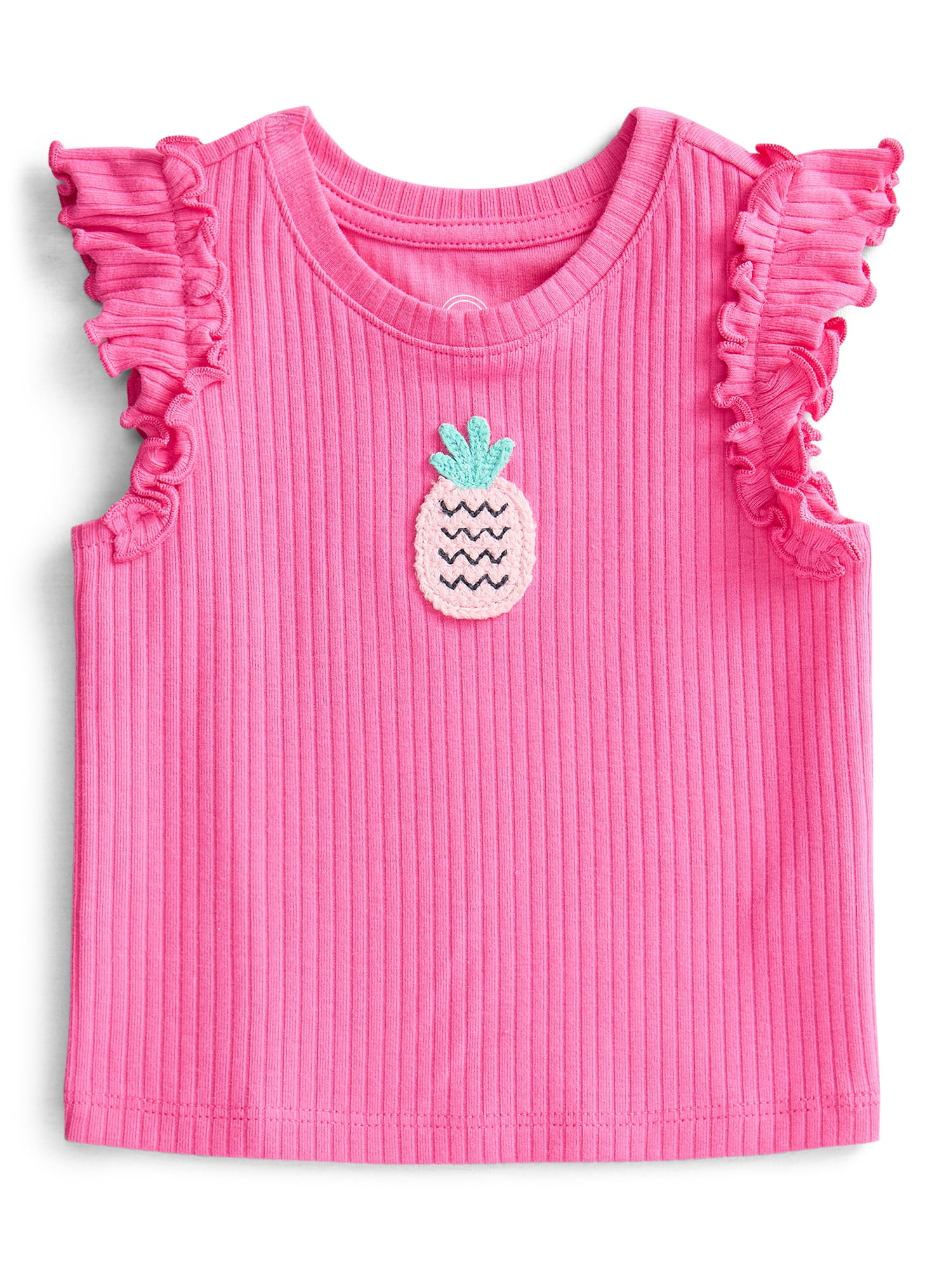 Wonder Nation Baby Girls Flutter Tee, Sizes 0M-24M