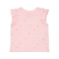 thumbnail image 1 of Wonder Nation Baby Girls Tee with Flutter Sleeves, Sizes 0-24 Months, 1 of 3