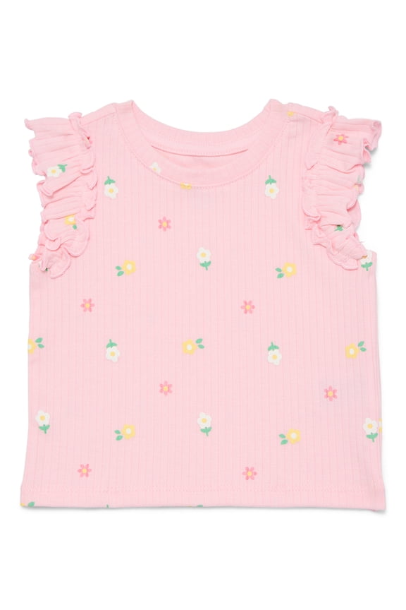 Baby Girls Tee with Flutter Sleeves, Sizes 0-24 Months