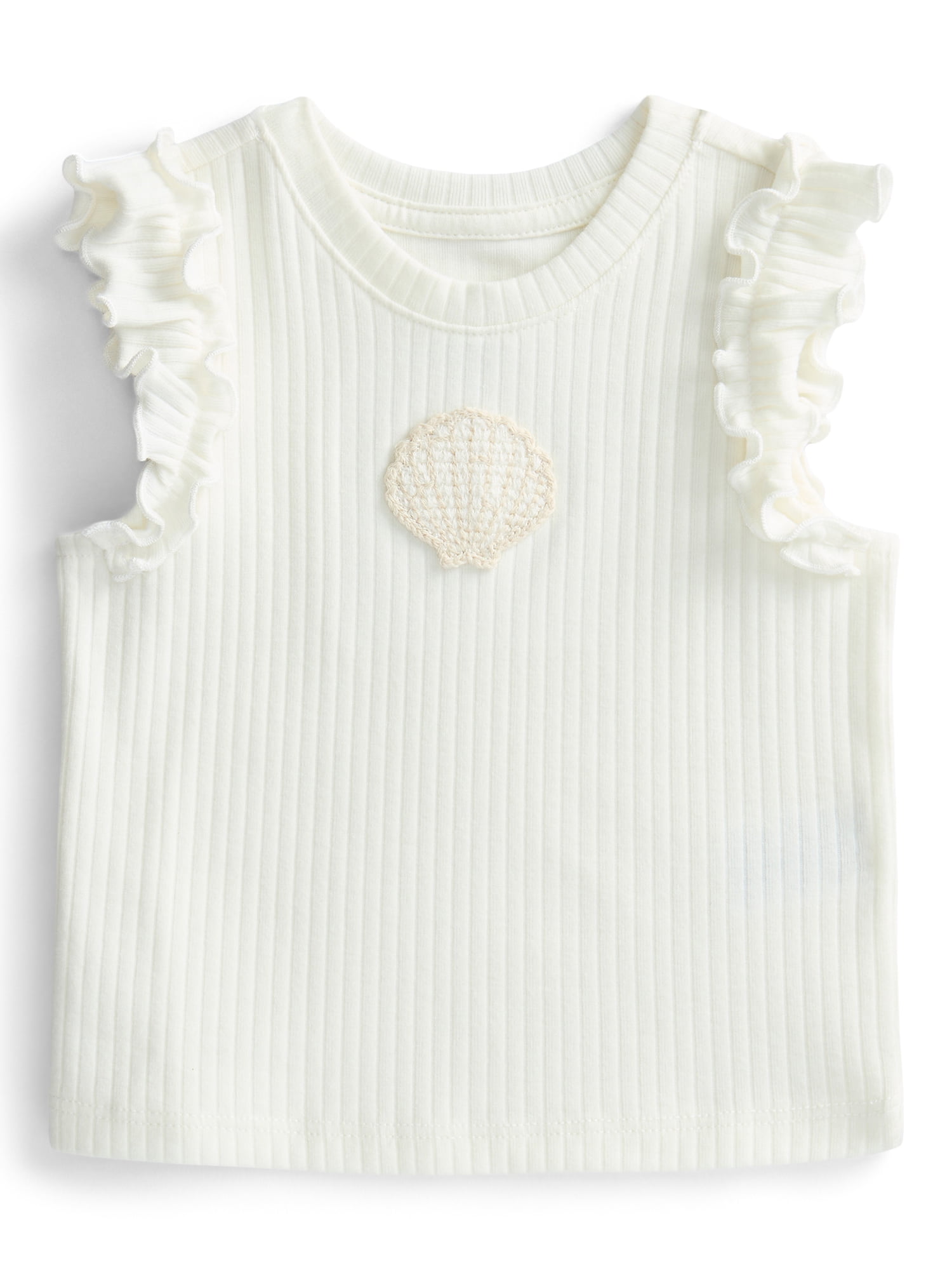Wonder Nation Baby Girls Flutter Tee, Sizes 0M-24M