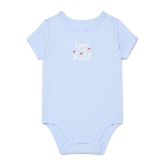 Wonder Nation Baby Girls Bodysuit with Short Sleeves, Sizes 0-24 Months