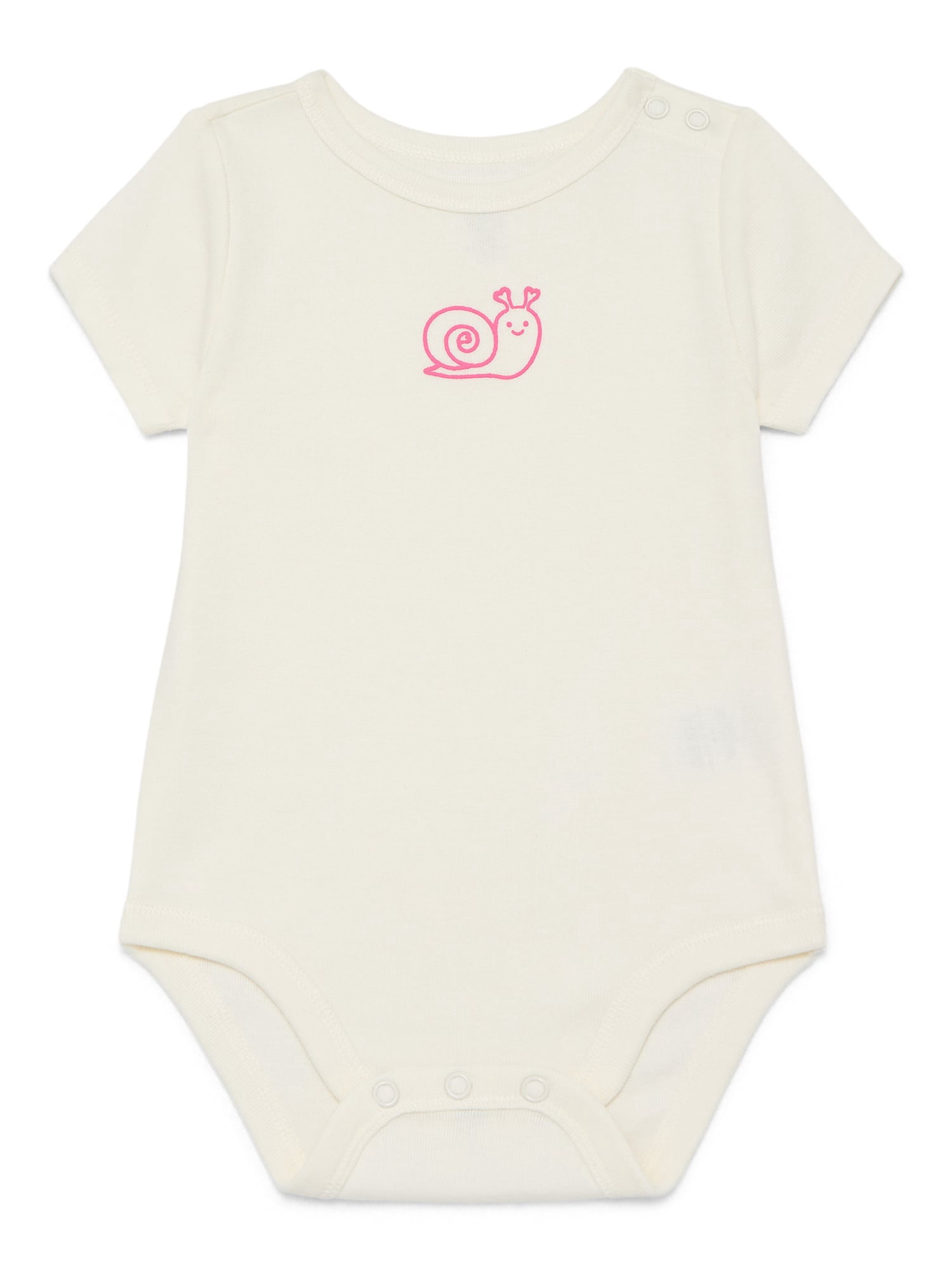 Wonder Nation Baby Girls Bodysuit with Short Sleeves, Sizes 0-24 Months