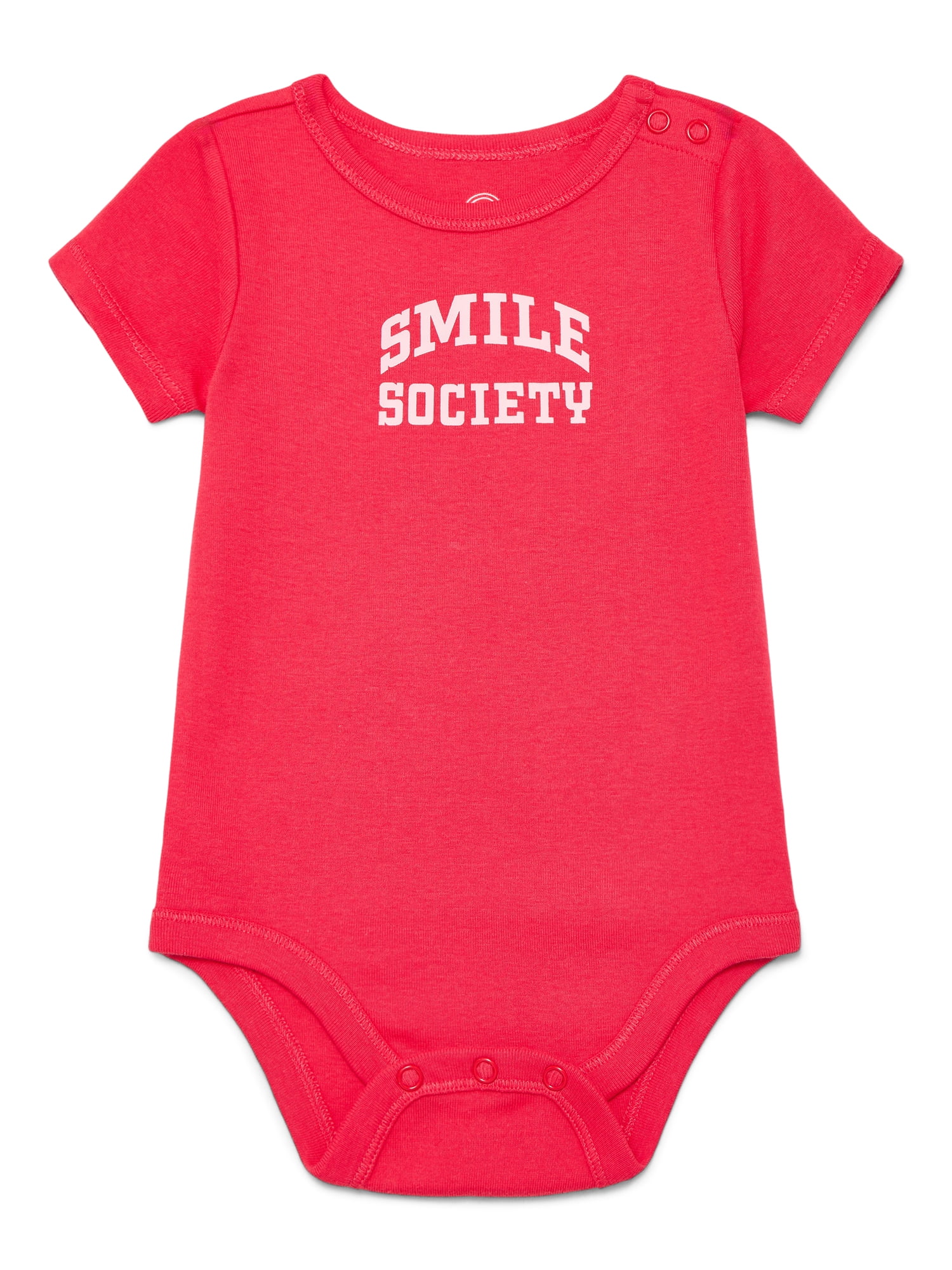 Wonder Nation Baby Girls Bodysuit with Short Sleeves, Sizes 0-24 Months