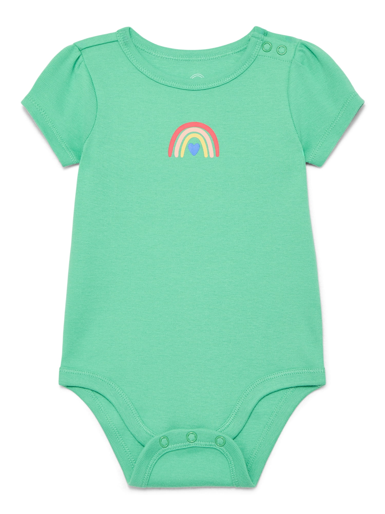 Wonder Nation Baby Girl Short Sleeve Bodysuit, Sizes 0-24 Months