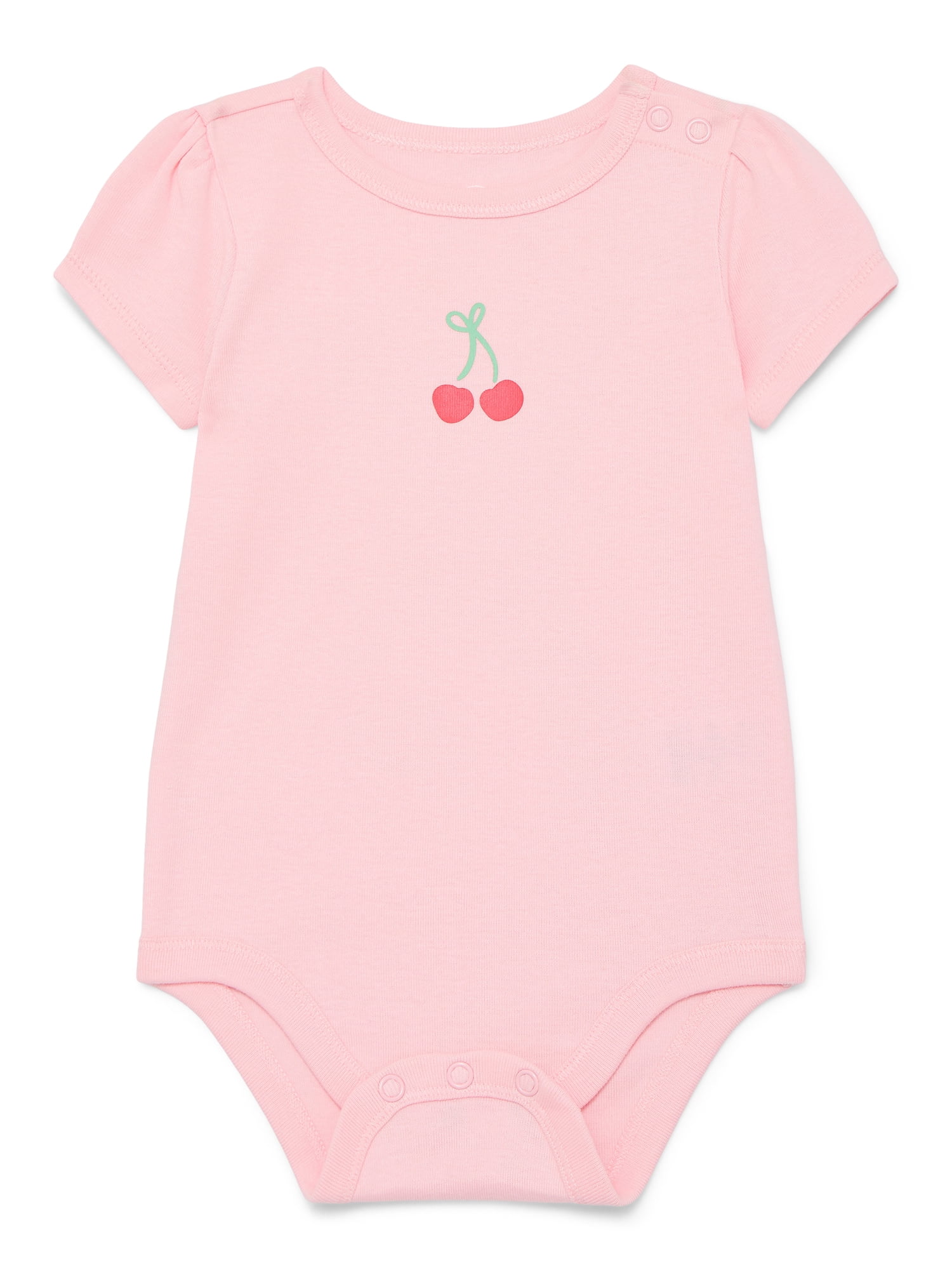 Wonder Nation Baby Girl Short Sleeve Bodysuit, Sizes 0-24 Months