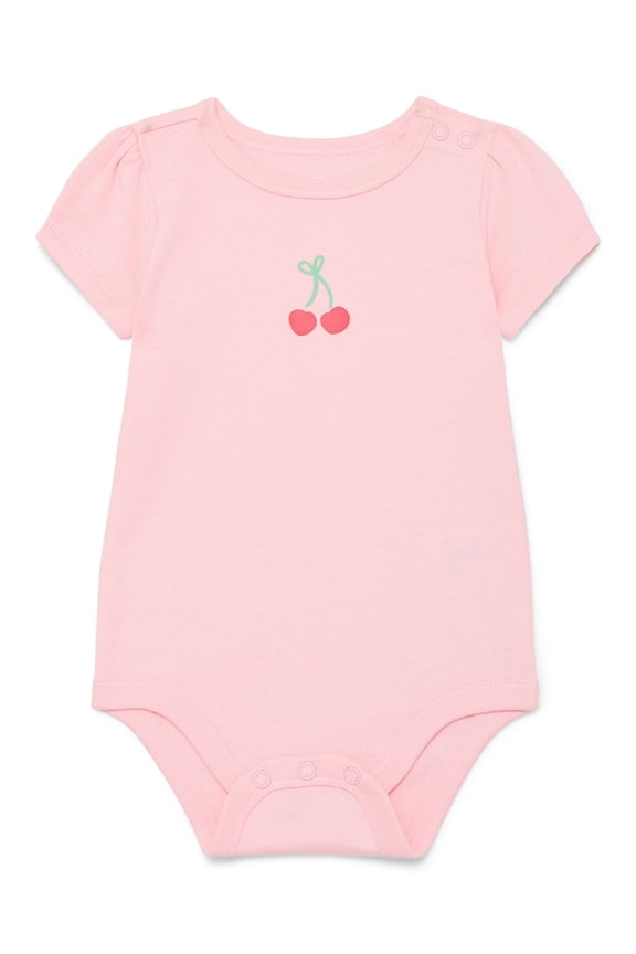 Baby Girl Short Sleeve Bodysuit, Sizes 0-24 Months