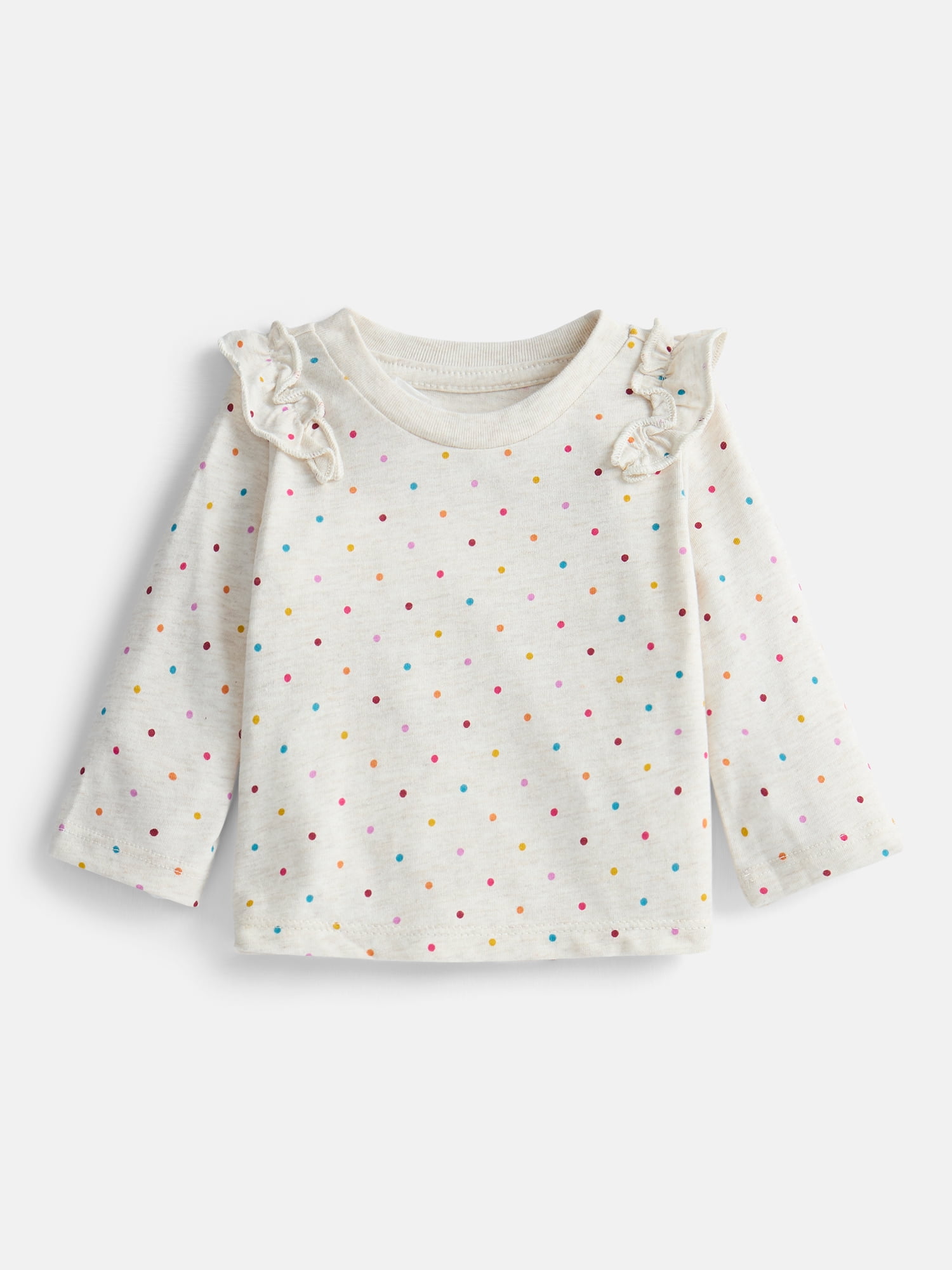 Wonder Nation Baby and Toddler Girls' Tee with Long Flutter Sleeves, Sizes 0M-5T