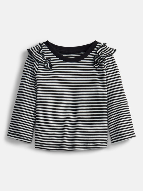 Baby and Toddler Girls' Tee with Long Flutter Sleeves, Sizes 0M-5T