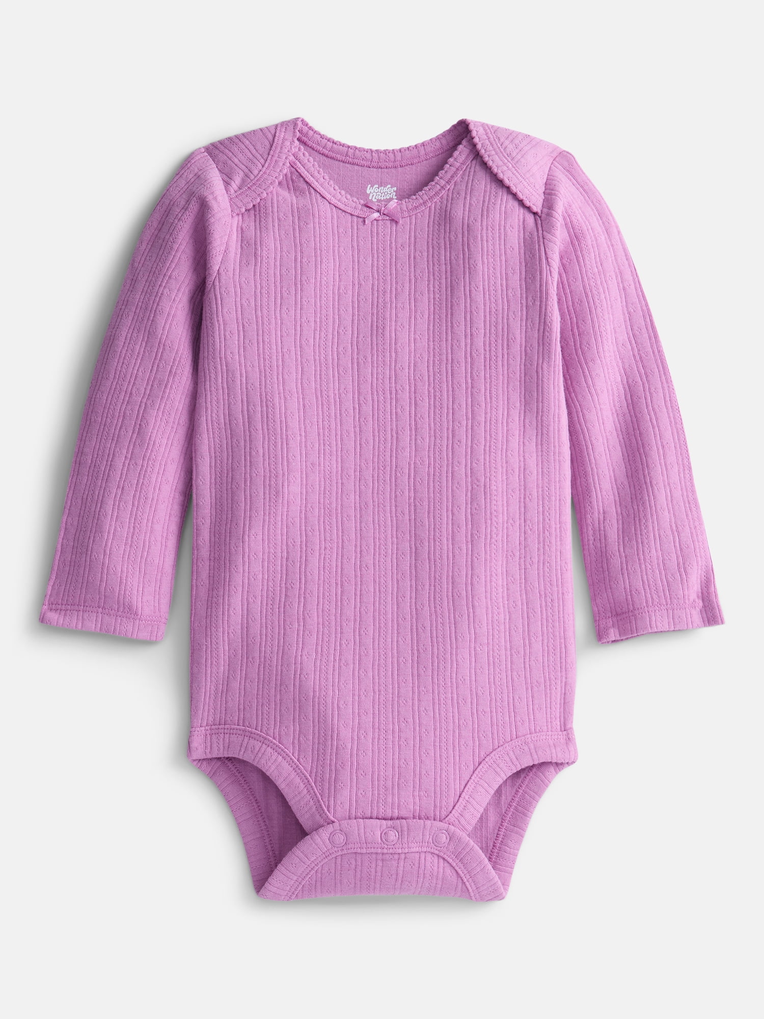 Wonder Nation Baby Girls Bodysuit with Long Sleeves, Sizes 0-24 Months