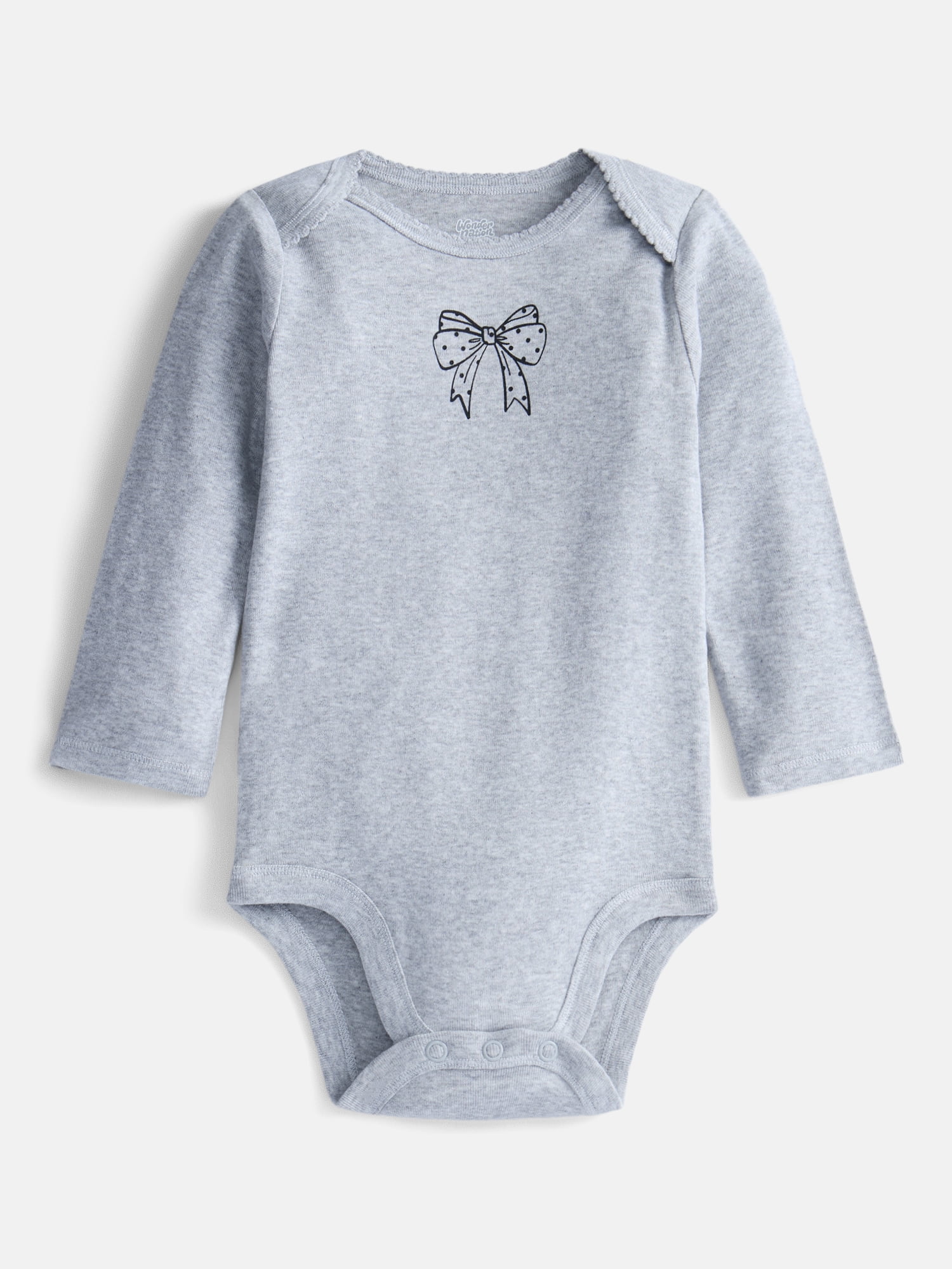 Wonder Nation Baby Girls Bodysuit with Long Sleeves, Sizes 0-24 Months