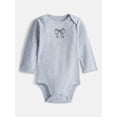 thumbnail image 1 of Wonder Nation Baby Girls Bodysuit with Long Sleeves, Sizes 0-24 Months, 1 of 3