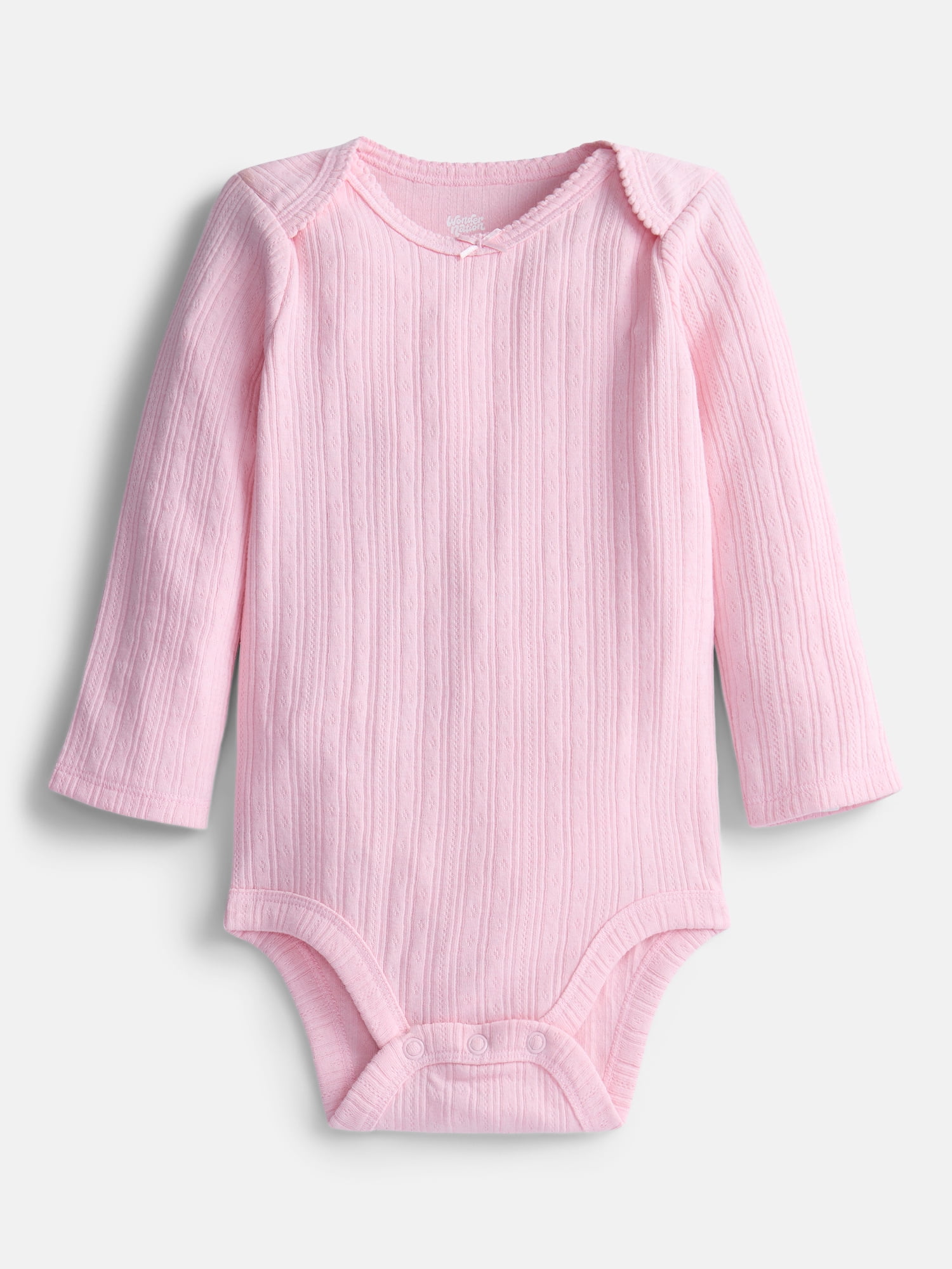 Wonder Nation Baby Girls Bodysuit with Long Sleeves, Sizes 0-24 Months