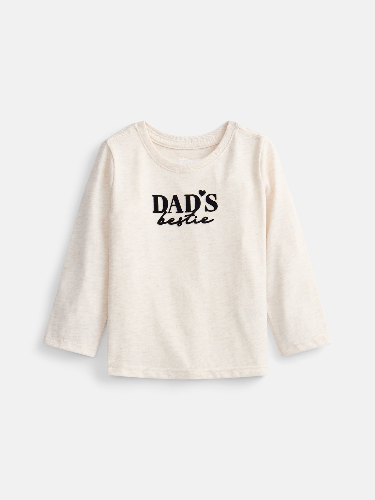 Wonder Nation Baby Girls’ Graphic Tee with Long Sleeves, Sizes 0M-24M