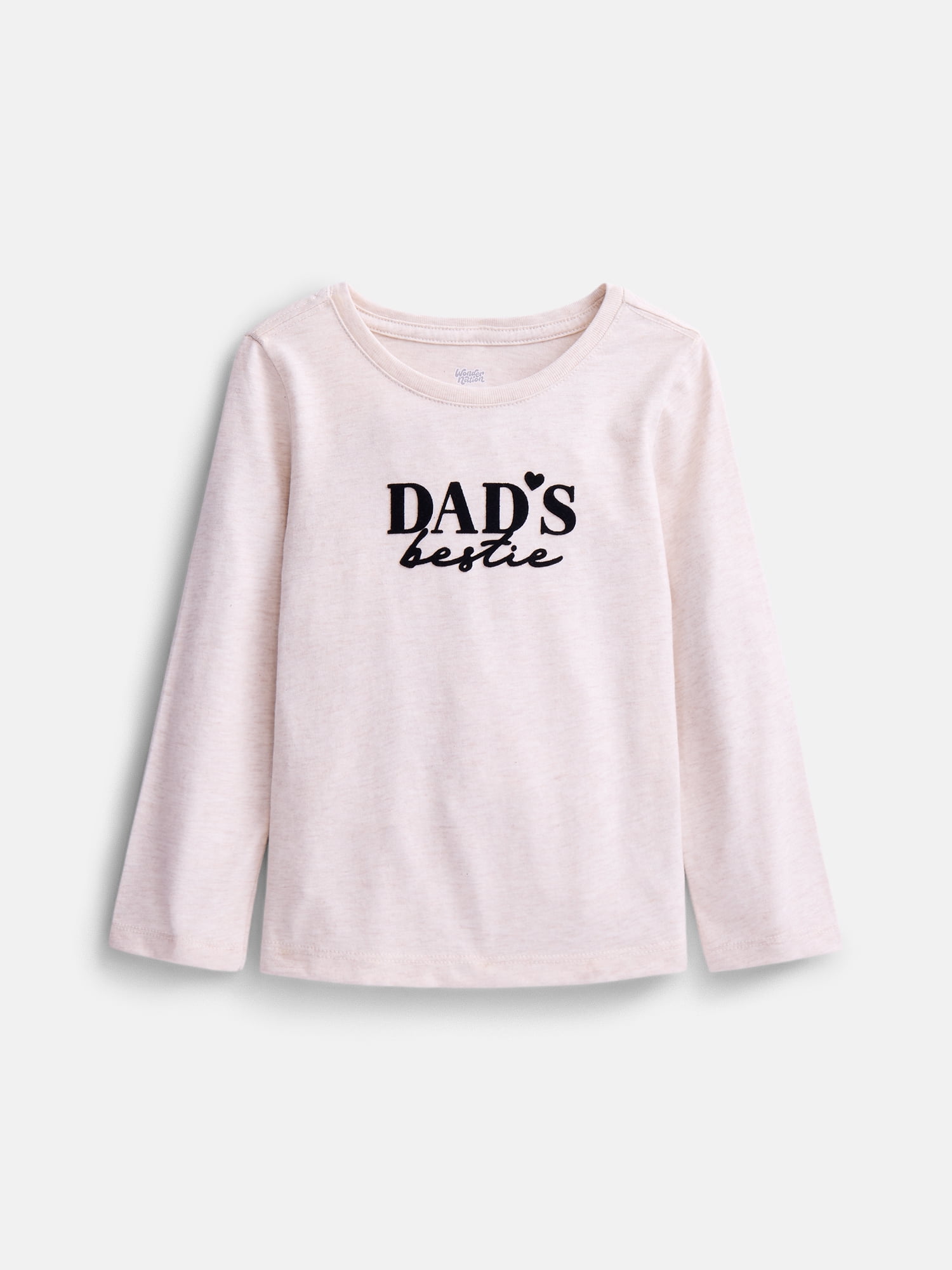 Wonder Nation Baby Girls’ Graphic Tee with Long Sleeves, Sizes 0M-24M